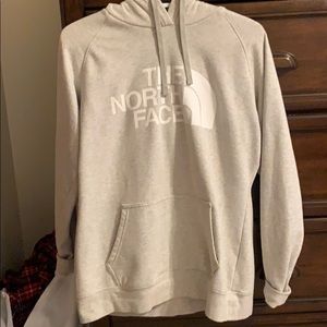 White/ Light Grey Northface Hoodie